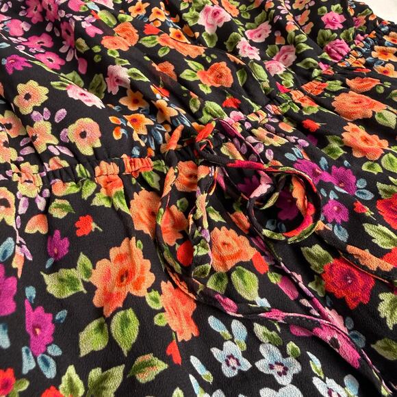 Yumi Kim Floral Print Romper Women's Large Long Balloon Sleeves Flowy Romantic - Picture 7 of 16